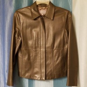 Anne Taylor Olive green super soft leather jacket
